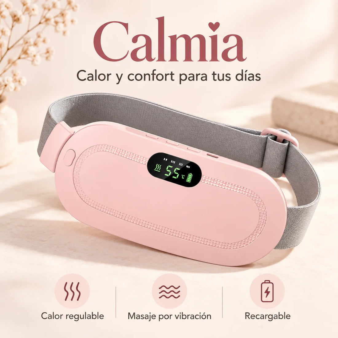 Calmia cinturón térmico con masaje